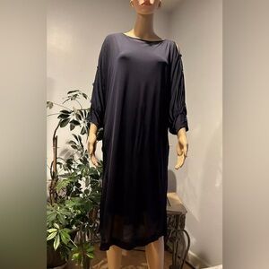 Stella McCartney Navy button sleeve maxi dress. EU 38 Lagenllook.